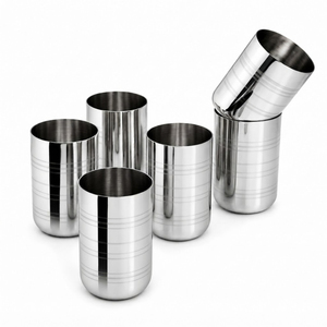 Gobelet en acier inoxydable de qualité alimentaire, poli miroir, incassable, avec motif rayé au laser - Product Image 5