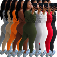 Ensemble 2 pièces pour femmes, taille plus, haut à manches longues à séchage rapide, short, couleur unie, tenue décontractée d'été assortie