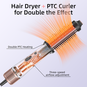 Sèche-cheveux professionnel 90000 tr/min, <span class=keywords><strong>brosse</strong></span> à air chaud haute vitesse et styler soufflant avec ions négatifs pour volume en salon - Product Image 2