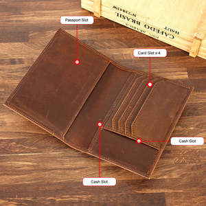 Vintage Genuine Leather <b>RFID</b> <b>Blocking</b> Card Holder Real Leather Mens Travel Passport Minimalism Vintage <b>Wallet</b> Card Holder <b>Wallet</b> - Product Image 4