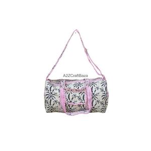 กระเป๋าเดินทางแบบมีซิป ผ้าฝ้ายแท้ 100% แบบควิลท์ สไตล์วินเทจ สำหรับออกกำลังกาย ท่องเที่ยว ชายหาด ฤดูร้อน ฤดูหนาว ฤดูใบไม้ผลิ สำหรับผู้หญิง - Product Image 2