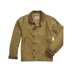 Veste de travail vintage en velours côtelé de qualité supérieure pour homme, style militaire, personnalisable OEM, résistante au vent, collection Hiver Heritage Americana - Product Image 1