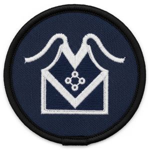 Parche Termoadhesivo Personalizado de Regalia Masónica, Insignia de Estrella y Compás Roja y Negra, Decoración para Ropa de Masonería, Parche Bordado a Máquina Circular, Nuevo - Product Image 4