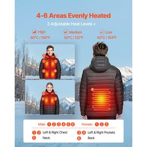 Giacca Elettrica Riscaldata da Uomo con Zip, 6 Zone di Riscaldamento e Design Antivento - Product Image 2