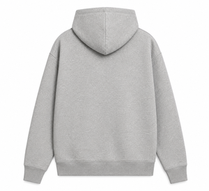 Sweat-shirt à capuche pour homme, coupe classique, gris uni, en molleton de coton, décontracté, avec poches, pour l'hiver, imprimé numériquement, brodé - Product Image 3