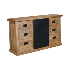 Buffet moderne en bois massif 1 porte 6 tiroirs avec couleur personnalisée pour la maison, la salle à manger, la chambre, la salle de bain et les meubles de rangement d'hôtel - Product Image 1