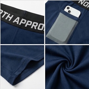 North Approach High Waist Yoga Shorts Solid <b>Navy</b> Blue Breathable With Pockets Spandex Polyester Women's Sportswear - Product Image 4