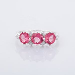 Top Hydro Pink Tourmaline Bague CZ attrayante à la mode en argent sterling 925 pour femme et fille - Product Image 5