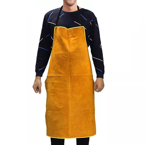 Tablier de travail en cuir de vachette de haute qualité, résistant à la chaleur et aux flammes, unisexe, pour la restauration, les bars et le barbecue - Vente en gros - Product Image 1