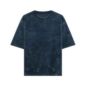 Camiseta Oversize de Algodón Lavado para Hombre, Manga Corta, Cuello Redondo, Verde Liso, Estilo Casual, Tejido de Punto Jersey, Ajuste Holgado - Product Image 3
