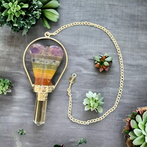 Péndulo de Cristal de Ángel Hecho a Mano con 7 Chakras, Colgante de Cuarzo Puntiagudo para Radiestesia, Gema de Energía Curativa, Coleccionable - Product Image 4