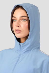 Ensemble veste coupe-vent légère à capuche et short pour femme, survêtement athlétique à fermeture éclair intégrale, tenue de sport décontractée avec panneaux contrastés - Product Image 6