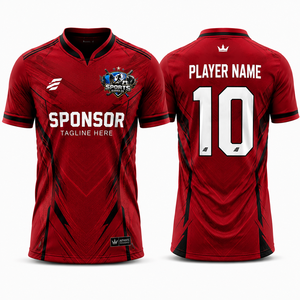 Conjunto de Uniforme de Fútbol Sublimado Personalizado OEM ODM con Logotipo del Equipo, Patrocinador y Número de Jugador, Manga Corta para Adultos - Product Image 1