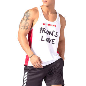 Tissu doux et respirant, personnalisable en différentes couleurs unies, de bonne qualité, style tendance, vêtements de sport pour hommes, débardeur de fitness. - Product Image 1