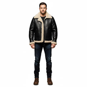 Chaqueta de cuero de oveja genuina personalizada de alta calidad, diseño clásico, ligera y de moda para hombre. - Product Image 1