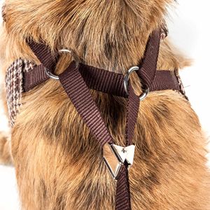 Harnais et laisse pour chien 2-en-1 réglables Luxe Houndsome, collier réversible en maille à carreaux, harnais pour animaux de compagnie de qualité supérieure - Product Image 4
