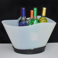 Seau à glace LED personnalisé avec logo OEM, changeant de couleur, en plastique, pour boissons, refroidisseur de bière lumineux pour discothèque et bar