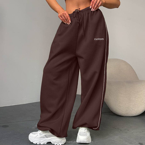 <span class=keywords><strong>Pantalon</strong></span> de jogging ample en coton personnalisé pour <span class=keywords><strong>femme</strong></span>, taille haute, coupe droite, style streetwear <span class=keywords><strong>d</strong></span>écontracté <span class=keywords><strong>d</strong></span>'<span class=keywords><strong>été</strong></span> - Product Image 4