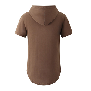 T-shirt à capuche personnalisé pour homme, vente en gros, logo personnalisé, t-shirt vierge à manches courtes, pull à capuche pour homme - Product Image 2
