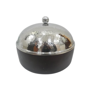 Modern Wooden Casserole Dish With Stainless Steel Lid And Base Round Food <b>Warmer</b> Container Insulated Hot Pot Serving Pot - Product Image 2