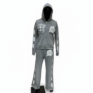 Latest Design Custom embriodry logos Winter Streetwear Zipper <b>Tracksuit</b> for Men Eco-Friendly Breathable Fleece Thickness 400gsm - Product Image 1