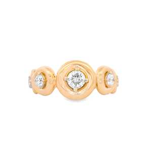 แหวนเพชรเม็ดเดี่ยวทรงกลมแบบมินิมอลลิสต์ ขอบหนา ตัวเรือนทองคำแท้ 14k  ฝังเพชรแล็บโกรว์  สำหรับสวมใส่ทุกวัน ขายส่ง - Product Image 3