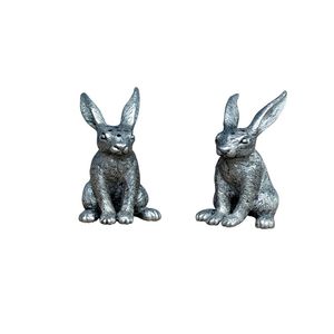 Contemporary cast aluminium <b>rabbit</b> artwork sculpted metallic bunny decor piece suited for refined residential decoration - Product Image 5