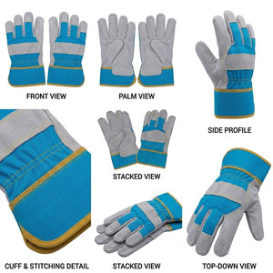 High Quality Canadian Cowhide Split Leather Anti-static Rigger Safety <b>Gloves</b> Heavy Duty Gardening Work Heat Resistant Durable - Product Image 2
