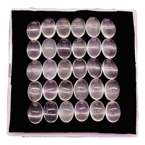 Cabochon ovale en quartz rose naturel 14mm 10mm, pierres précieuses en quartz rose en vrac, prix de gros, lot en vrac pour la fabrication de bijoux - Product Image 1