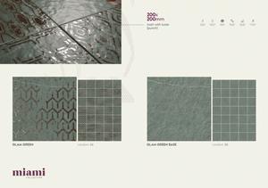 Azulejo Cerámico Verde Glam Mate de 200x200mm, Colección Miami, Patrón Geométrico Aleatorio 36, Lujo para Pared y Suelo - Product Image 6