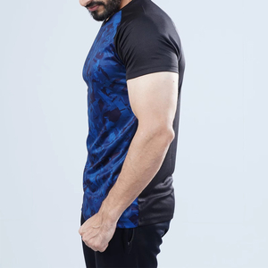 T-shirt de sport pour homme, coupe ajustée, en tricot épais, spandex/polyester, respirant, séchage rapide, écologique, streetwear, gym - Product Image 1