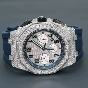 Reloj de Lujo con Diamantes Moissanite Estilo Hip Hop, Brillante y Moderno, Diseño Exclusivo de la India - Product Image 1