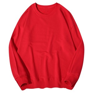 เสื้อสเวตเชิ้ตผ้าฟลีซคอกลมทรงหลวมแบบดรอปโชว์เดอร์สีแดงสำหรับผู้หญิง สวมใส่สบาย ทรงหลวม ขายส่ง เสื้อผ้าสตรีทแวร์ สหรัฐอเมริกา สหราชอาณาจักร ยุโรป - Product Image 1