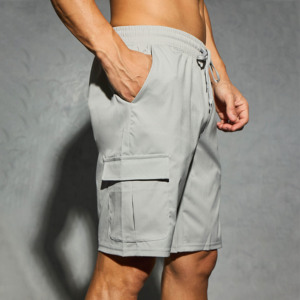 Pantalones cortos cargo de playa para hombre, informales, de corte regular, con múltiples bolsillos, pantalones cortos cargo de moda para hombre - Product Image 5