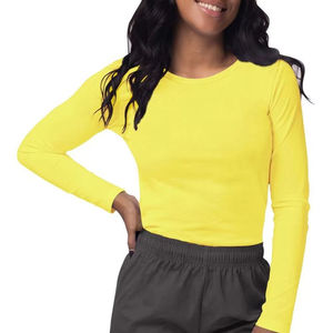 T-shirt sous-blouse d'infirmière respirant à manches longues, coupe ajustée, col rond, best-seller - Product Image 6