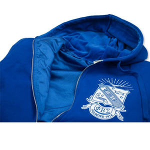 Sudadera con capucha y cremallera azul real Phi Beta Sigma con escudo griego para hombre, sudadera con capucha de fraternidad, chaqueta informal de forro polar - Product Image 3