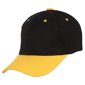 Casquette de baseball professionnelle noire et jaune de haute qualité, 6 panneaux, imperméable, légère, design contrasté, unisexe, ajustée, pour le sport - Product Image 1
