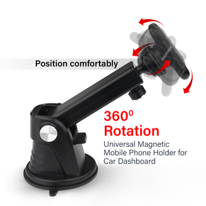 Support magnétique mobile Roadpower (RP-MH532-BK), support polyvalent pour tableau de bord/pare-brise avec forte ventouse, rotation à 360 degrés - Product Image 3