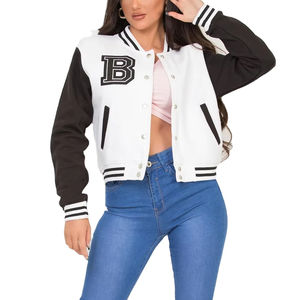 Chaqueta Varsity Personalizada de Alta Calidad en Poliéster/Nailon para Mujer, Transpirable, para Uso en Exteriores, Tallas Grandes, con Bordado de Letras OEM - Product Image 1