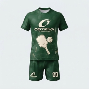 Uniforme de Pickleball para Hombre, Económico, 100% Poliéster, con Logotipo Personalizado Impreso por Transferencia de Calor, Protección UV, Cuello Redondo, Cintura Elástica y Pantalones Cortos - Product Image 2
