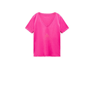 T-shirts unis pour femmes en gros, haute qualité, faible MOQ, manches courtes, col en V, coupe classique, streetwear, 100% coton, couleur unie - Product Image 5