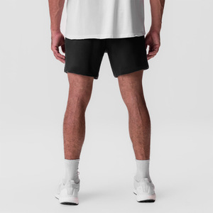 Shorts Bermuda pour homme, noirs, à séchage rapide, avec poches, cordon de serrage à la taille, décontractés, en polyester tricoté, vêtements de sport - Product Image 3