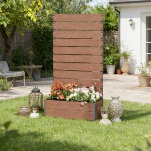 Fioriera Rialzata in WPC e Ceramica per Coltivazione di Verdure e Fiori all'Aperto, Nuovo Modello con Accessori Essenziali da Giardino - Product Image 6