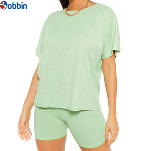 Conjunto de Dos Piezas de Verano para Mujer, Estilo Hip Hop, Transpirable, de Secado Rápido, Camiseta de Algodón Ecológico, Pantalones Jogger por Encima de la Rodilla - Product Image 1