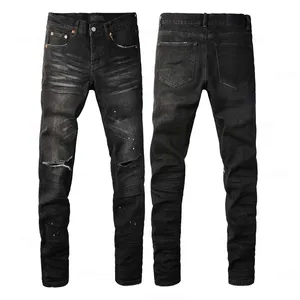Jeans déchirés décontractés pour homme, coupe slim, denim extensible - Product Image 5