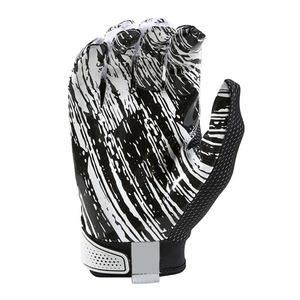 Black White Batting Gloves Breathable <b>Hook</b> And Loop Closure Unisex Adult Training Gloves Knit Fabric - Product Image 3