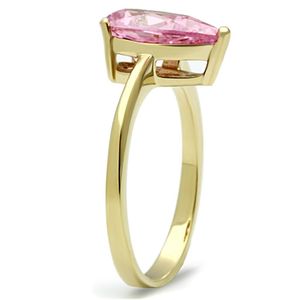 Anello Raffinato TK1508-AAA con Zirconia Cubica di Grado AAA, in Acciaio Inossidabile Placcato Oro IP, Colore Rosa Premium - Product Image 4