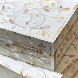 Caja de Joyería Decorativa Hecha a Mano con Diseño Marroquí de Flor de Amor con Incrustaciones de Hueso Ecológica, Decoración para Mesa del Hogar, Año Nuevo - Product Image 2