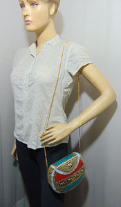 Pochette de Soirée Lowellcraft de Luxe pour Femme, Mini Sac à Main d'Été en Métal Tressé avec Motif Nacre, Portefeuille Élégant - Product Image 3