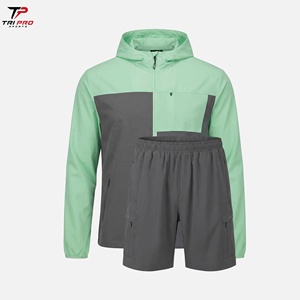 Conjunto de Chaqueta con Capucha y Pantalones Cortos de Poliéster Transpirable Antiestático Unisex para Verano, Estilo Vintage Holgado, Venta al por Mayor Personalizada - Product Image 2